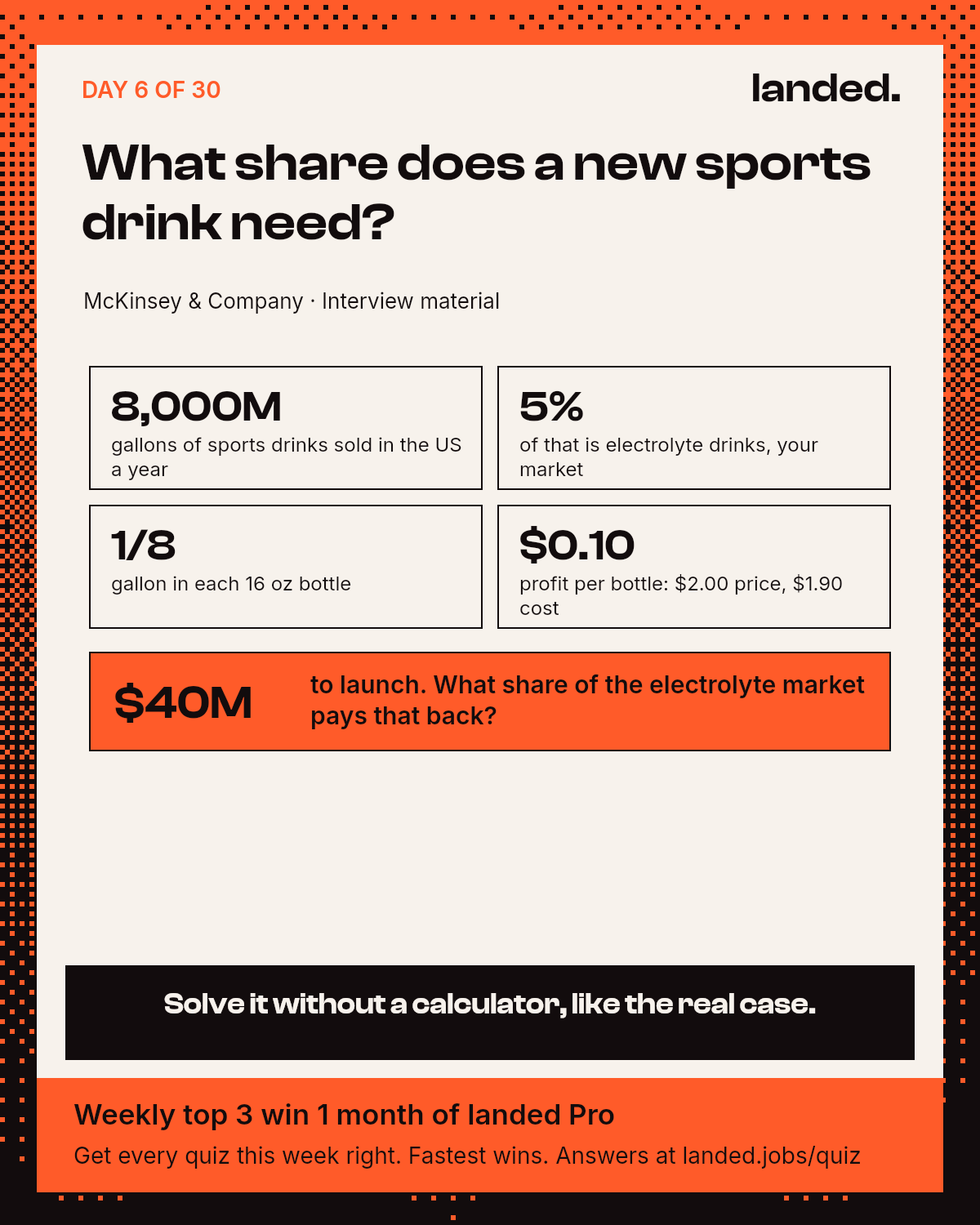 Quiz: What share does a new sports drink need?