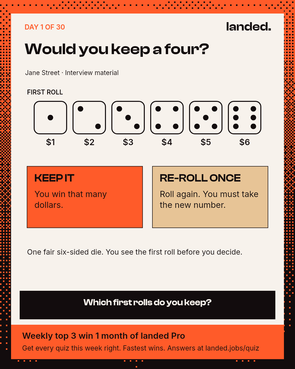 Quiz: Would you keep a four?